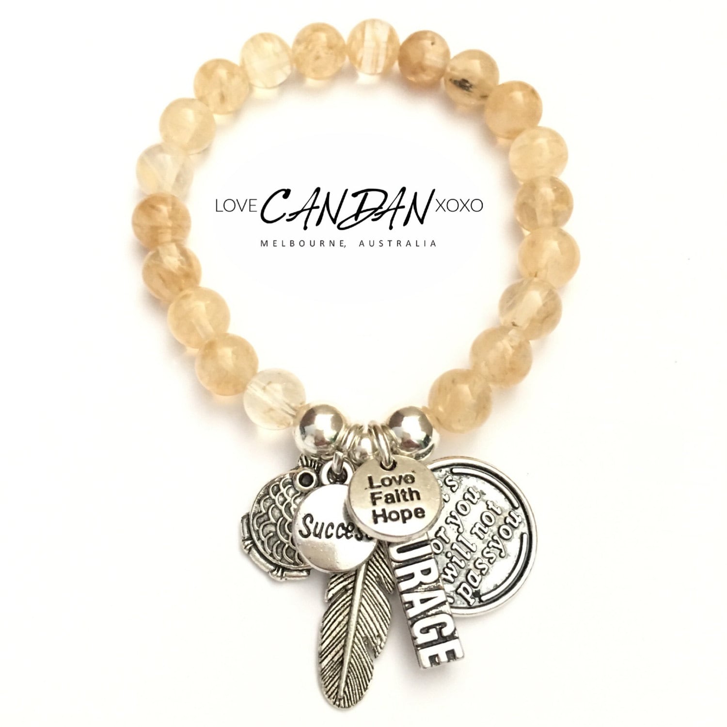 Armband Edelstein Mit Mut Liebe Glaube Hoffnung Eule Und Erfolg Charme Freundschaft von LoveCandanxoxo
