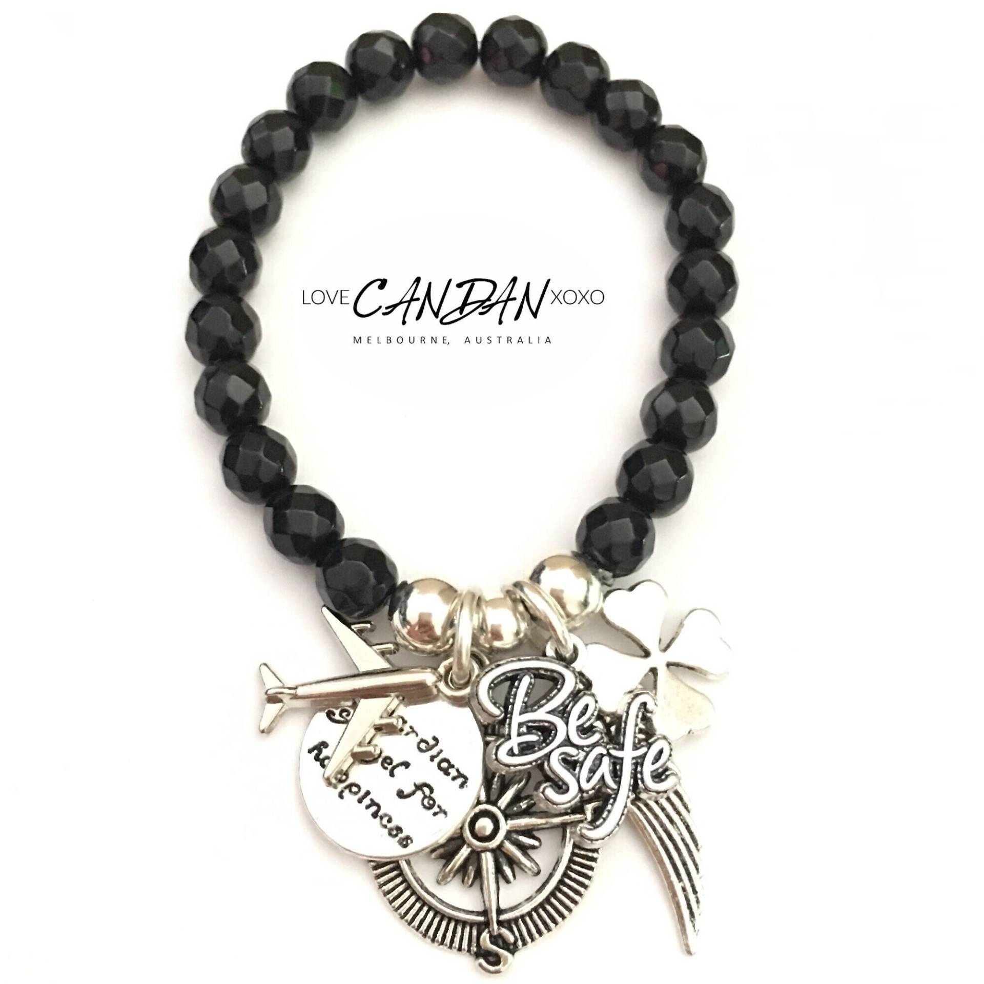 Be Safe Traveling Perlen Armband Geschenk Kompass Flugzeug Klee Engel Flügel Schutzengel Für Glücksbringer Charms von LoveCandanxoxo