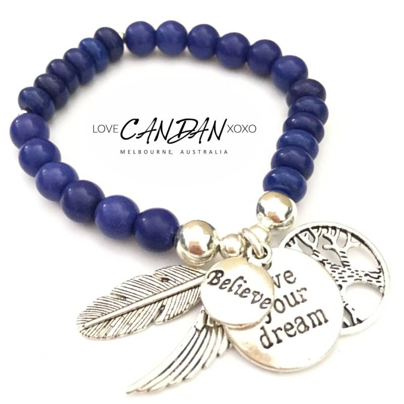 Believe Live Your Dream Baum Des Lebens Engel Flügel Und Feder Charm Armband von LoveCandanxoxo