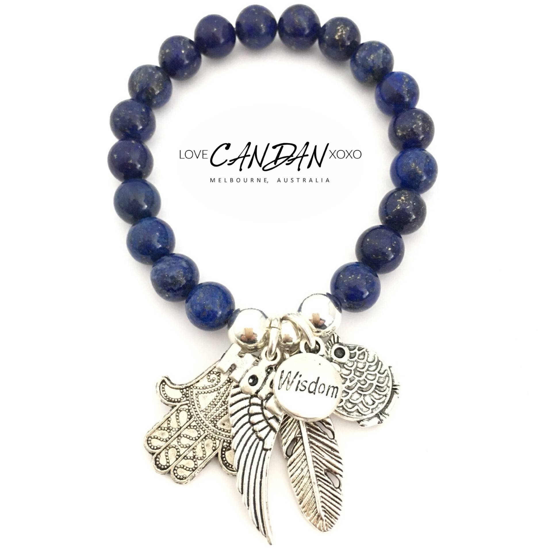 Damen Armband Freundschaft Weisheit Eule Hamsa Hand Und Engel Flügel Feder Hoffnung Charme Edelstein von LoveCandanxoxo