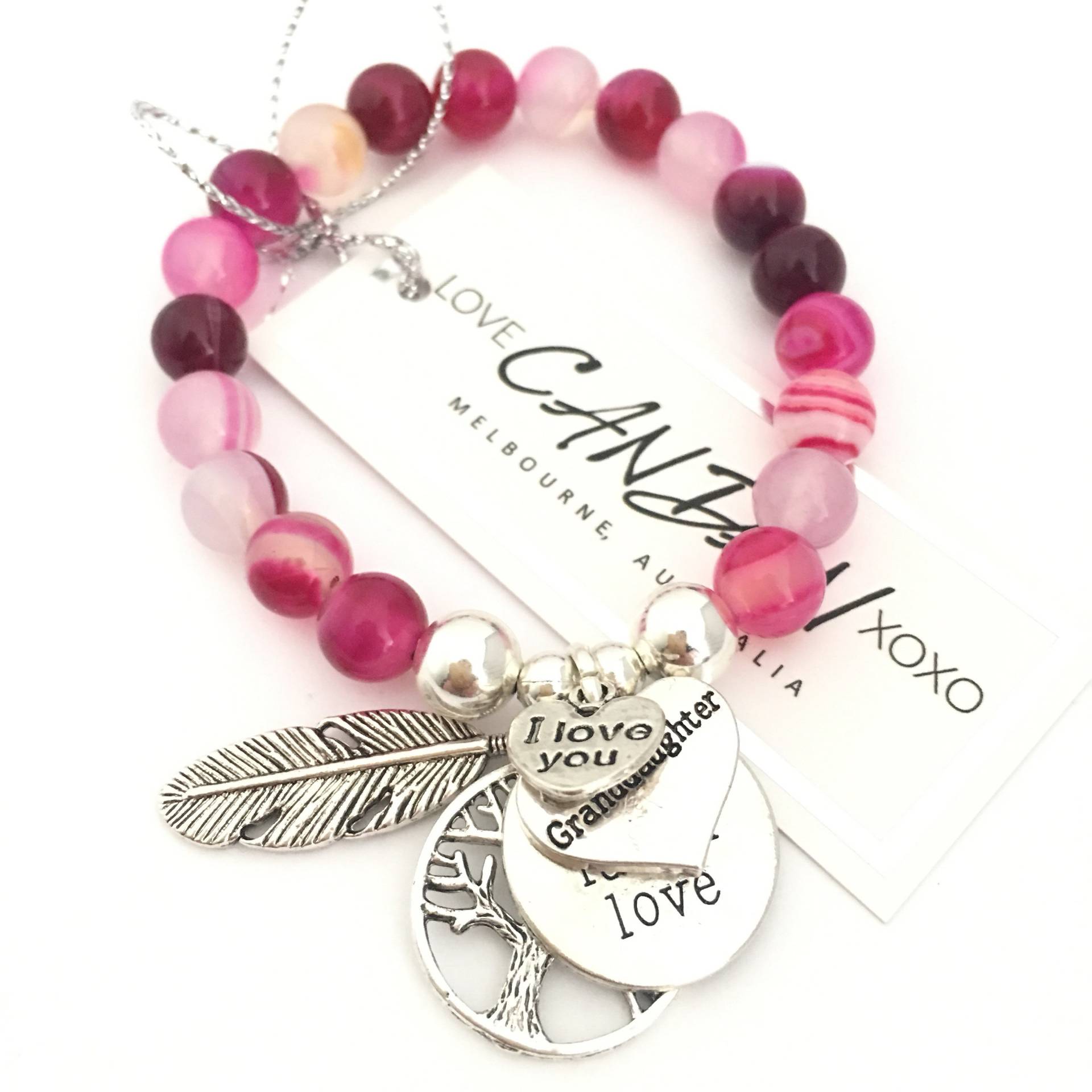 Enkelin Geburtstagsgeschenk, Ich Liebe Dich, Perlen Freundschaft Andenken Charm Armband, Baum Des Lebens Leben Lachen Liebe Engel Feder von LoveCandanxoxo