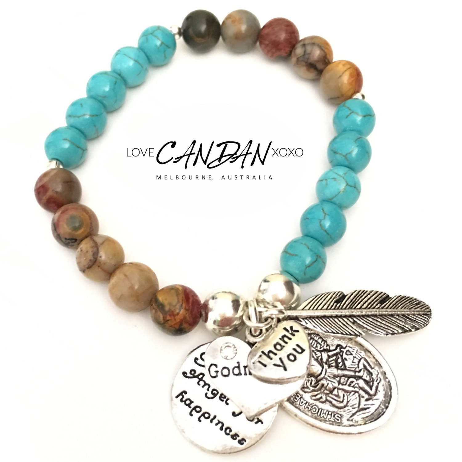 Patin Geschenk Danke Religiöses Michael Armband Mit Schutzengel Für Happiness Und Engelfeder Charms von LoveCandanxoxo