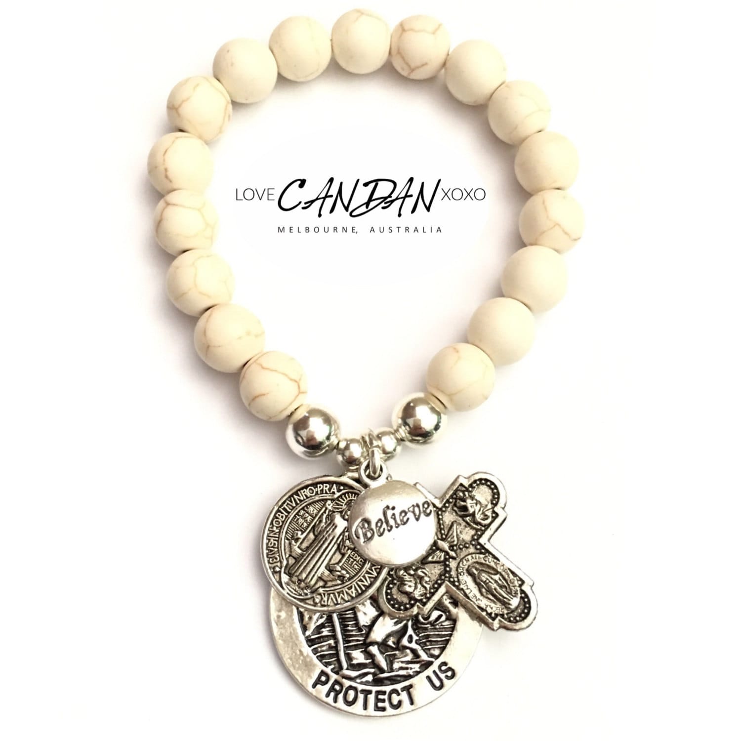Saint Christopher Benedikt Und 5 Wege Reisende Kreuz Mit Believe Charms von LoveCandanxoxo