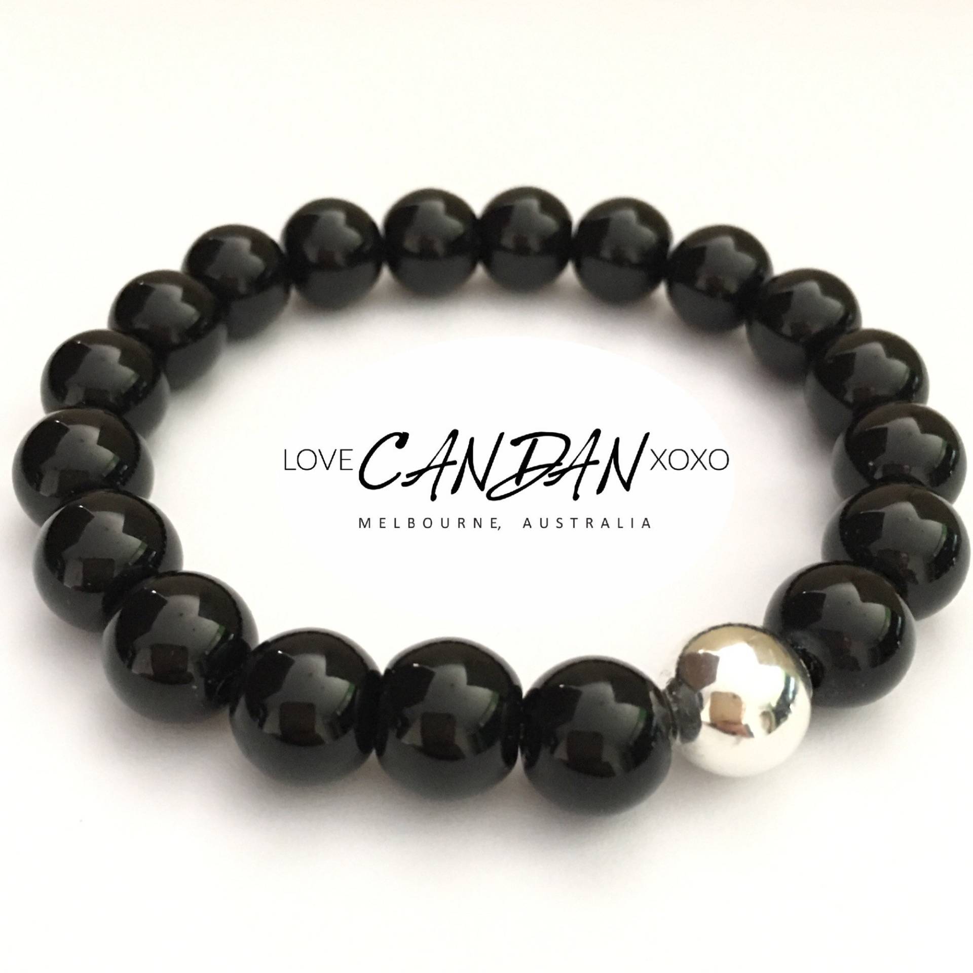 Schwarzer Onyx Kristall Edelstein Perlen Armband Steht Für Schutz Innere Ruhe Willenskraft von LoveCandanxoxo