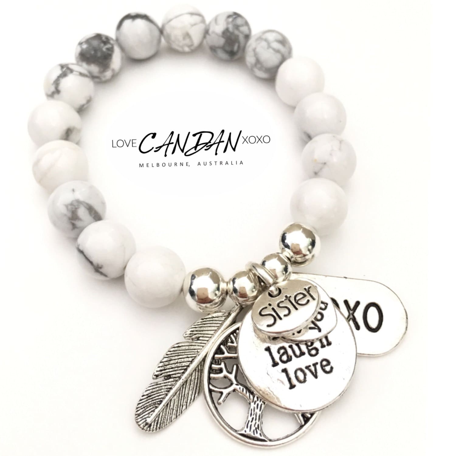 Schwestergeschenk I Love You Perlenarmband Mit Live Laugh Baum Des Lebens Und Engelsflügel Freundschaft Charms von LoveCandanxoxo
