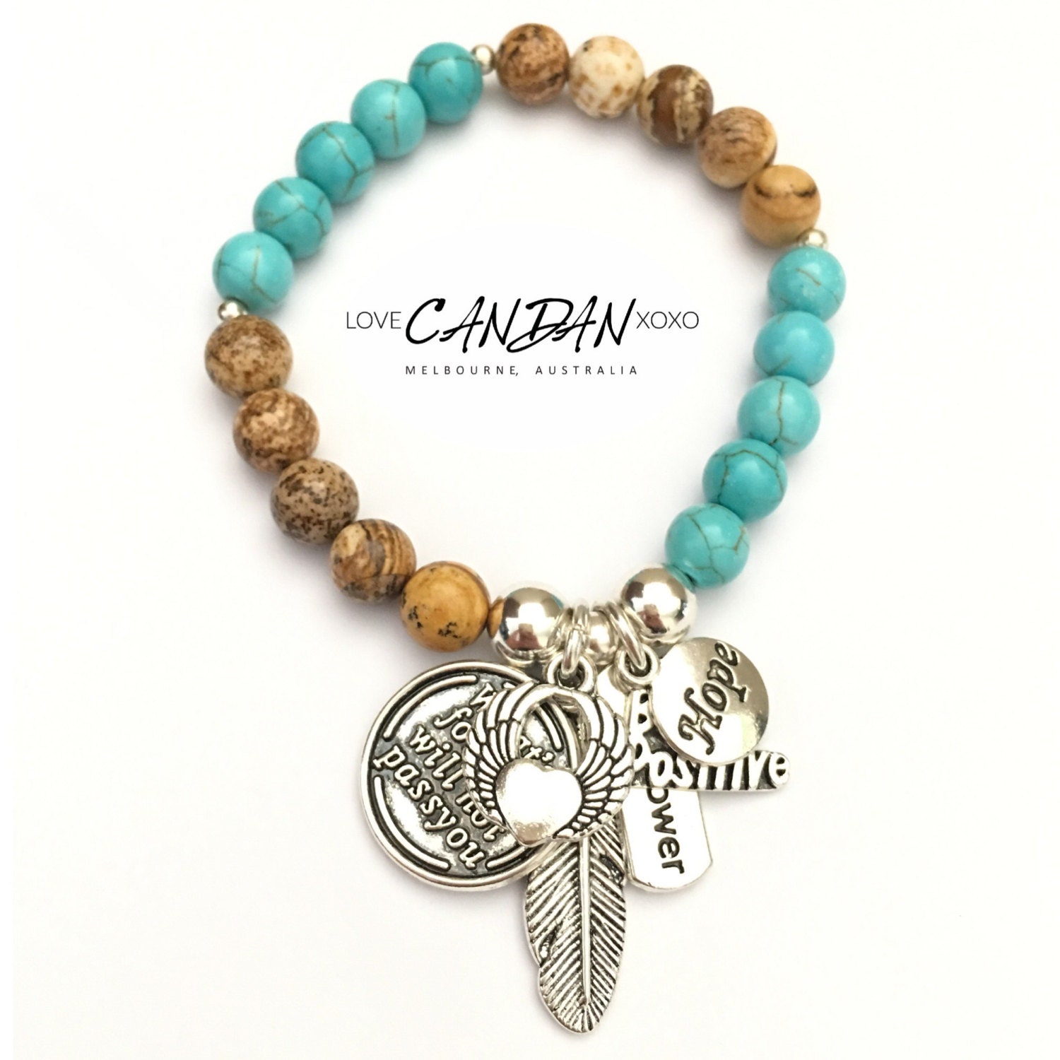 Was Für Sie Wird Nicht Passieren Positiv Hoffnung Willenskraft Und Engel Feder Charm Armband von LoveCandanxoxo