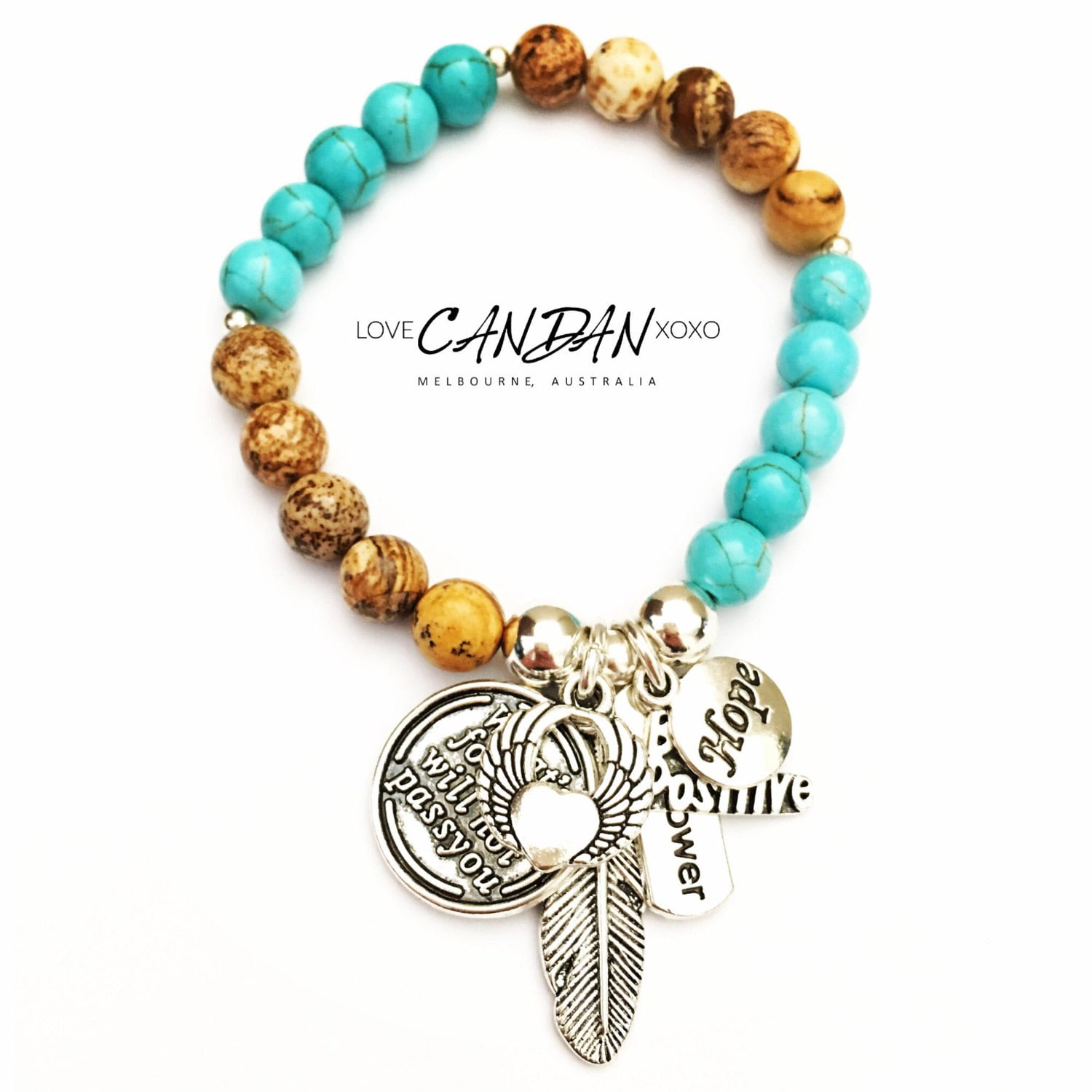 Womans Girls Inspirational Armband, Wörter, Zitat, Was Für Sie Ist, Werden Nicht Passieren, Hoffnung, Positiv Sein, Engelsflügel, Willensmacht von LoveCandanxoxo
