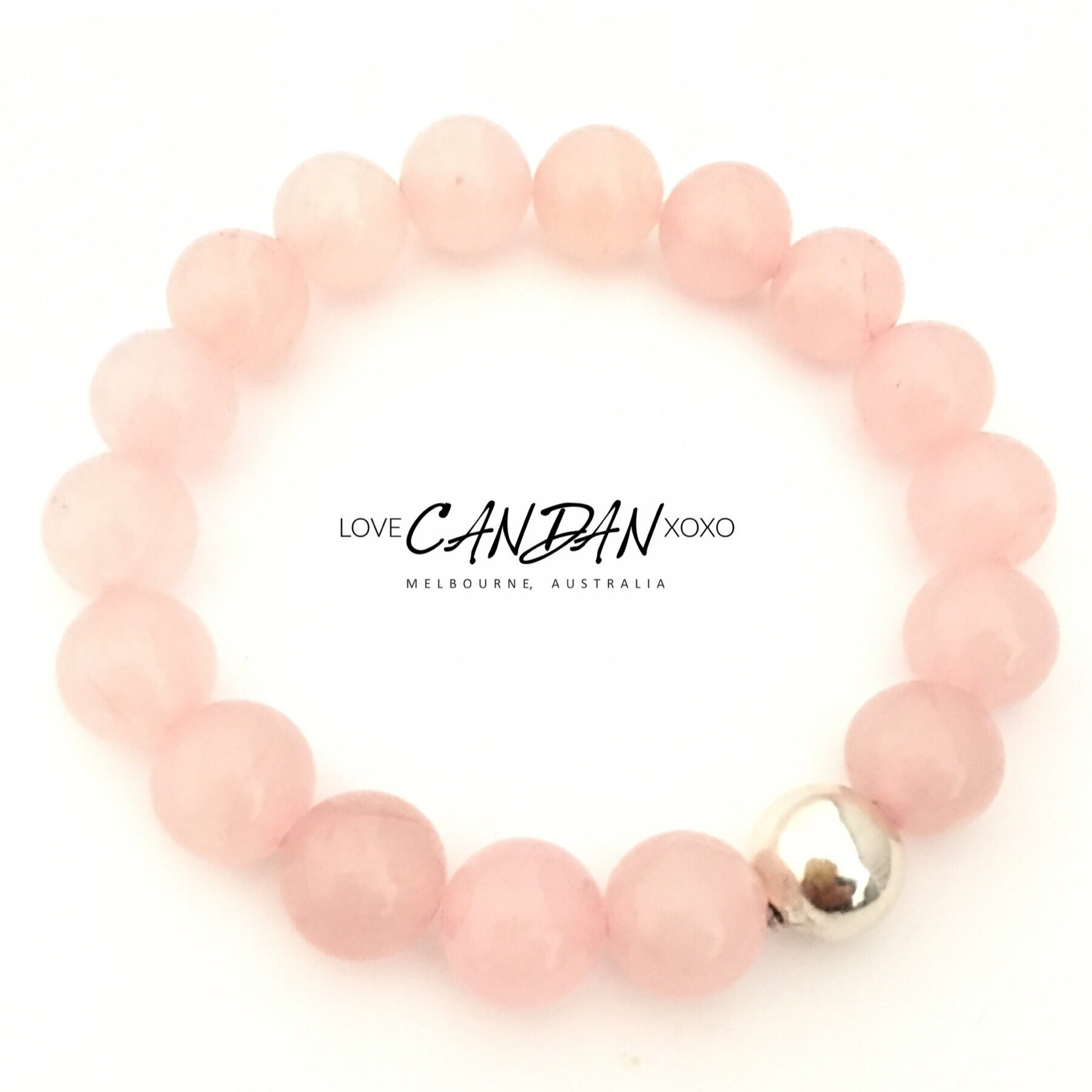 Womans Rosa Quarz Edelstein Liebe Chakra Heilung Armband 10 Mm Perlen von LoveCandanxoxo