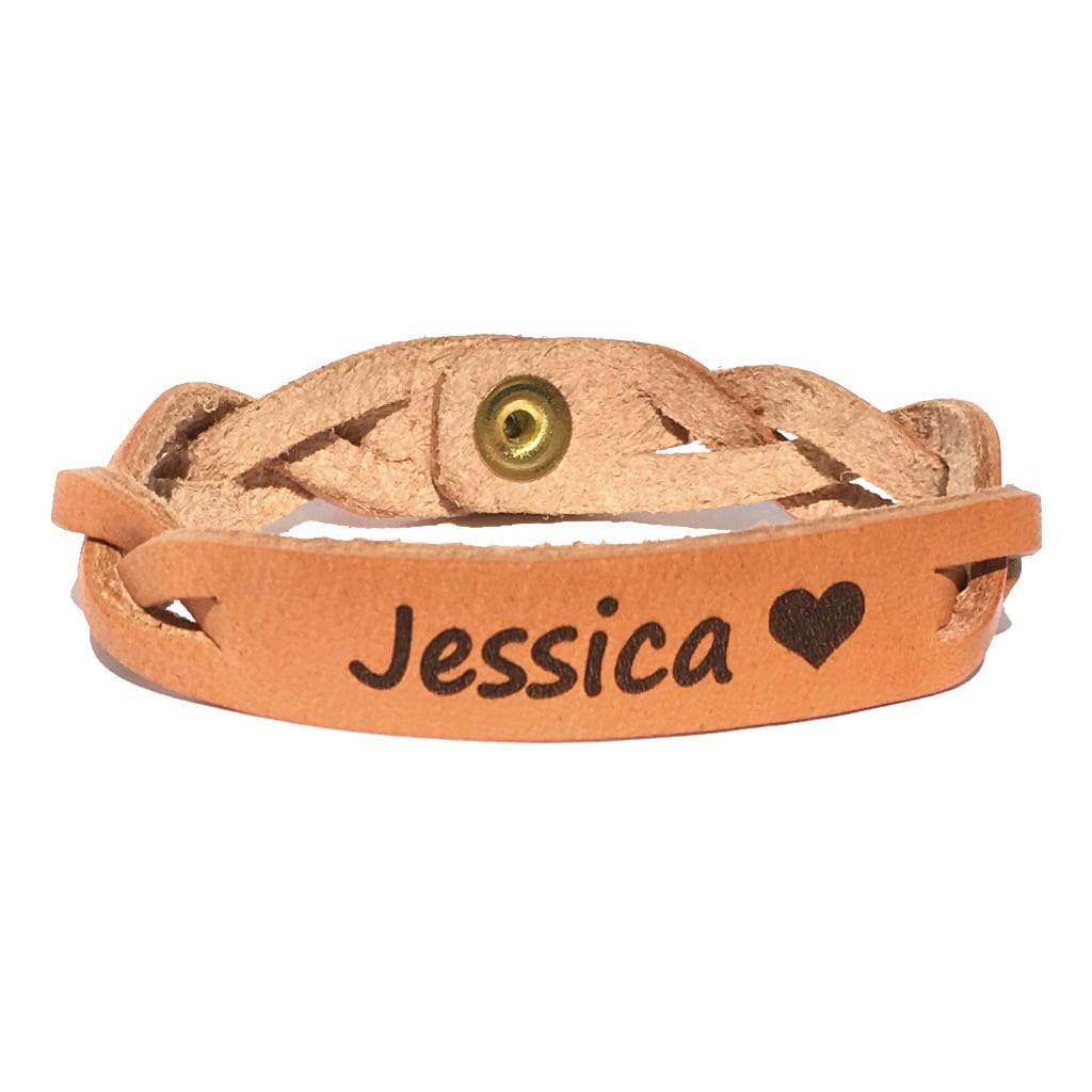 Benutzerdefinierte Name Mit Symbol Leder Geflochtenarmband Benutzerdefinierte Name Mit Symbol Leder Geflochtenarmband von LoveChirpGifts