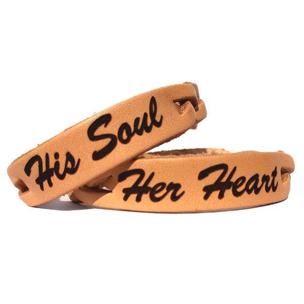 Ihr Herz Seine Seele Leder Graviert Geflochten Eisern Paare Armband Set Ihr Herz Seine Seele Leder Graviert Geflochten Eisern Paare Armband Set von LoveChirpGifts
