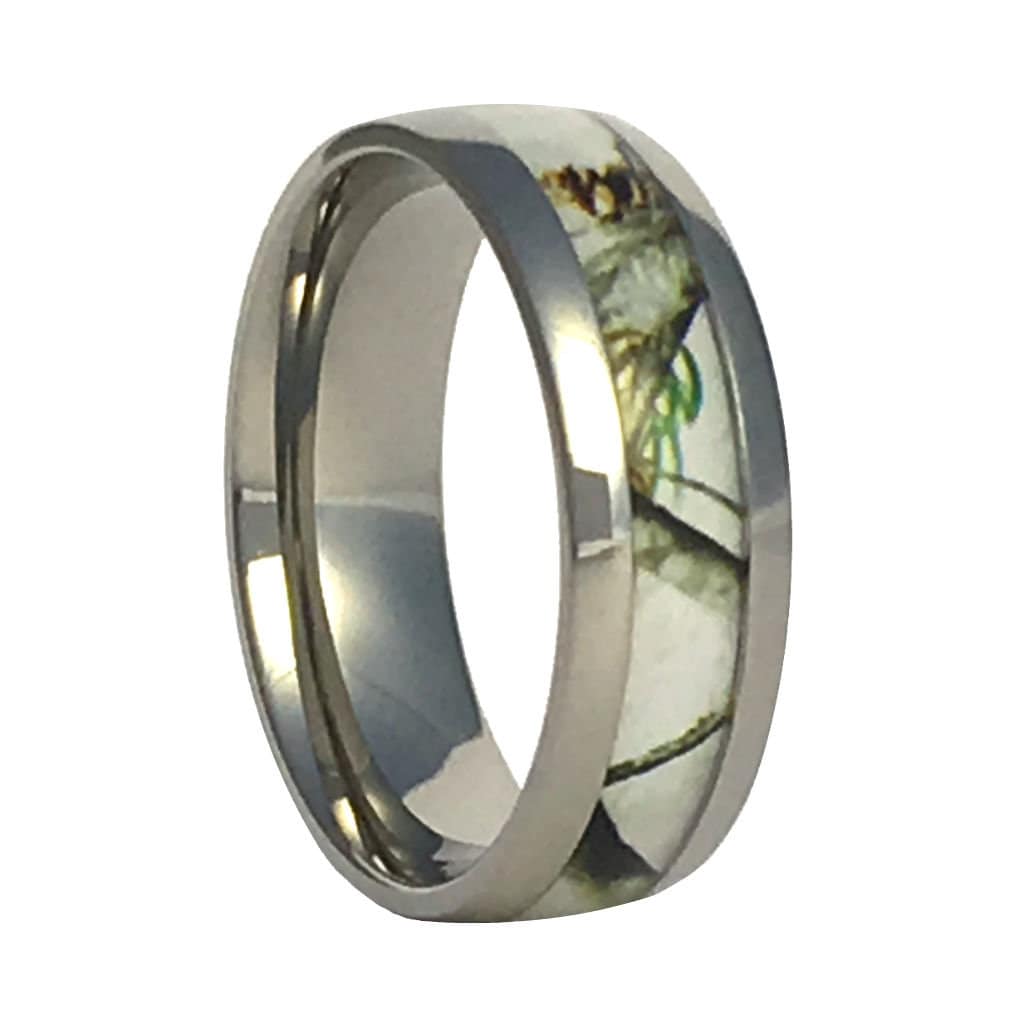 Schnee-Weiß Camo-Titan-Ring Schnee-Weiß Camo-Titan-Ring von LoveChirpGifts