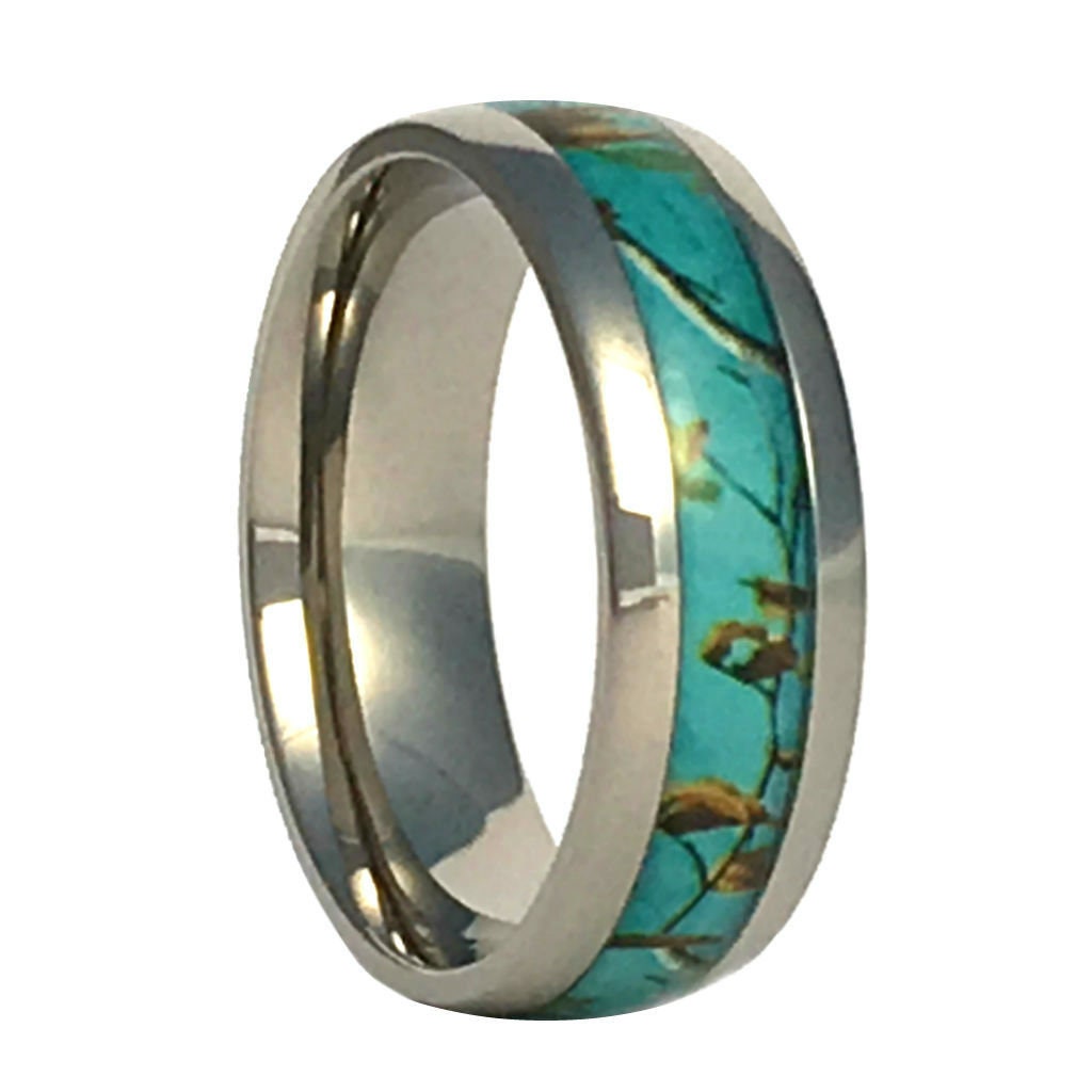 Türkis Blau Camo-Titan-Ring Türkis Blau Camo-Titan-Ring von LoveChirpGifts