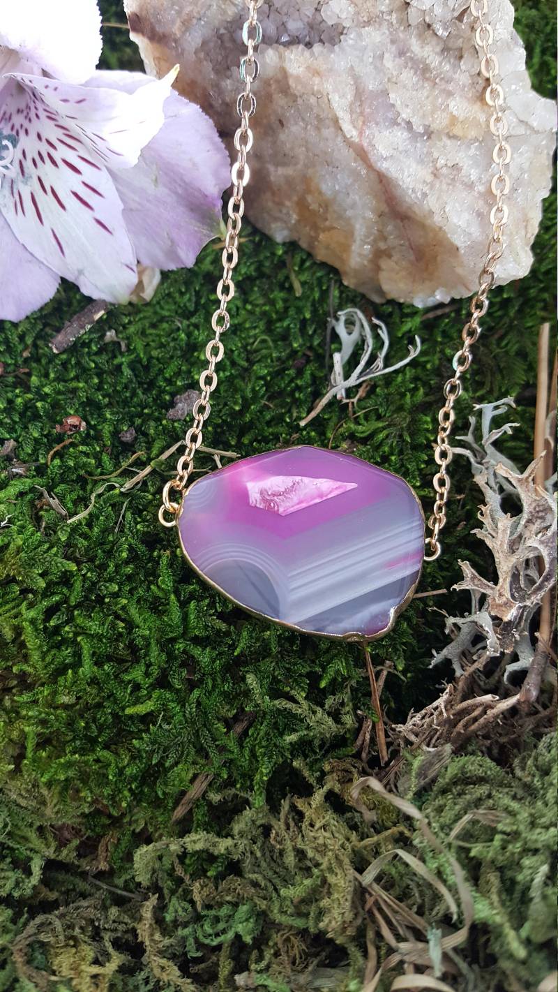 Rosa & Lila Achat Scheibe Halskette ~ Boho Kette Chic Kurze Festival Schmuck Vergoldete Geschenke Für Sie Schichtung Rosa & Lila Achat Scheibe Halskette ~ Boho Kette Chic Kurze Festival Schmuck Vergoldete Geschenke Für Sie Schichtung von LoveFlowerDesigns