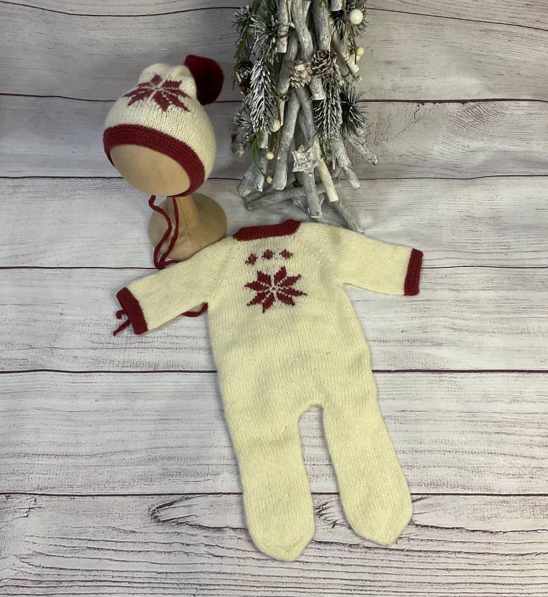 0-1 Monate Langarm Strampler Und Mütze-Baby Outfit Set - Baby Foto Prop von LoveFlowerStore