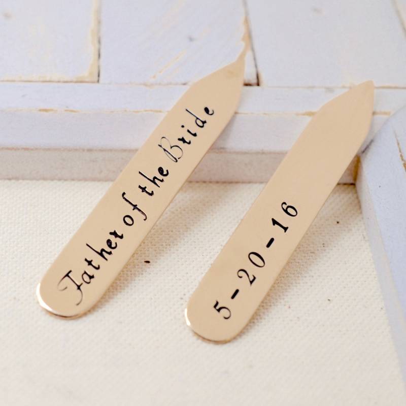 Brautvater Bronze Kragenstäbchen - Personalisierte Trauzeugen Trauzeuge Hochzeit Vater Der Braut Vatertag von LoveItPersonalized