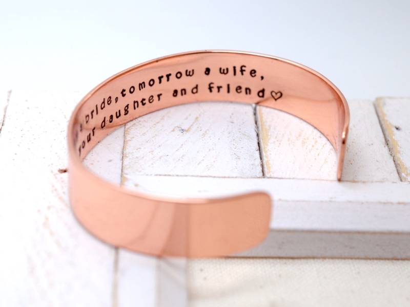 Heute Eine Braut, Morgen Frau ... Personalisiertes Kupfer Armband, Mutter Der Versteckte Nachricht, Hochzeit, Geschenk, Geschenk Für Sie von LoveItPersonalized