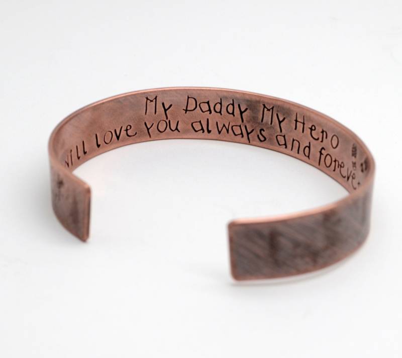 Kupfer Manschette Armband Personalisiert Für Papa, Weihnachtsgeschenk Von Kindern, Papa Geschenk Den Vatertag, Benutzerdefinierte Versteckte Kupfer Manschette Armband Personalisiert Für Papa, Weihnachtsgeschenk Von Kindern, Papa Geschenk Den Vatertag, Benutzerdefinierte Versteckte von LoveItPersonalized