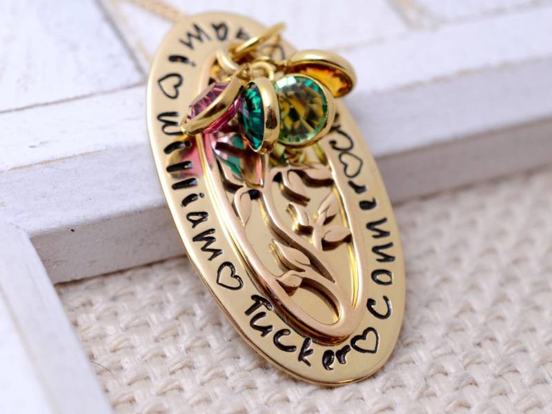 Oma Halskette, Stammbaum Geburtsstein Halskette Für Oma, Nana Großmutter Gold Filled, Geschenk von LoveItPersonalized