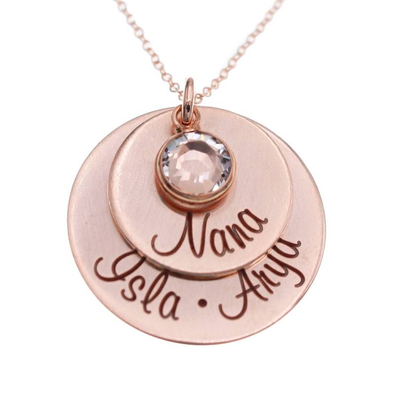 Personalisierte Rose Gold Halskette, Geschenk Für Oma, Mutter, Nana Birthstone Großmutter Personalisierte Rose Gold Halskette, Geschenk Für Oma, Mutter, Nana Birthstone Großmutter von LoveItPersonalized