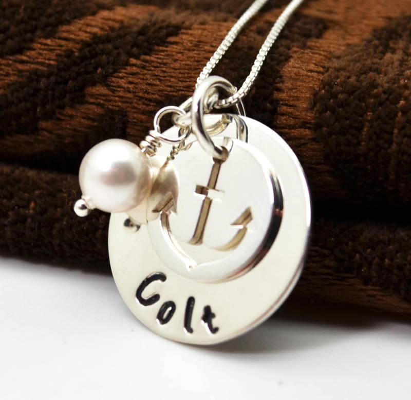 Weihnachtsgeschenk Halskette, Neue Mama Baby Junge Mütter Personalisierte Anker Geschenk Für Mutter, Mutter Schmuck Weihnachtsgeschenk Halskette, Neue Mama Baby Junge Mütter Personalisierte Anker Geschenk Für Mutter, Mutter Schmuck von LoveItPersonalized