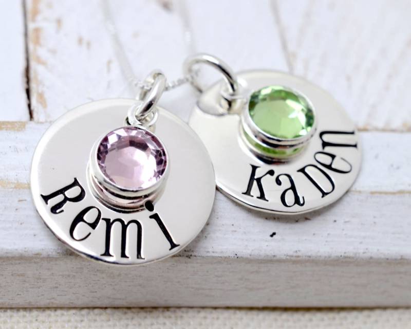 Weihnachtsgeschenk Halskette, Personalisierte Geburtsstein Benutzerdefinierte Namenskette, Geschenk Für Mama, Großmutter Schmuck, Oma von LoveItPersonalized
