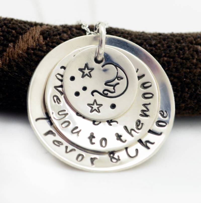 Weihnachtsgeschenk Halskette, Personalisierte Halskette Für Mama, Mutter Ich Liebe Dich Bis Zum Mond, Mama Geschenk von LoveItPersonalized