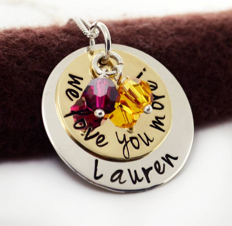 Weihnachtsgeschenk-Halskette, Sterlingsilber Wir Lieben Dich Mehr Personalisierte Halskette, Geschenk Für Oma, Großmutters Schmuck, Nana Halskette von LoveItPersonalized