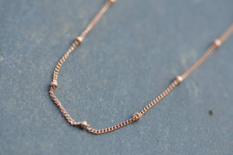 16 " - 36" 14 K Rose Gold Satelliten Collier, Schichtung Halskette, Lange Delikates Zierliche Minimal Halskette 16 " - 36" 14 K Rose Gold Satelliten Collier, Schichtung Halskette, Lange Delikates Zierliche Minimal Halskette von LoveJewelryByJ