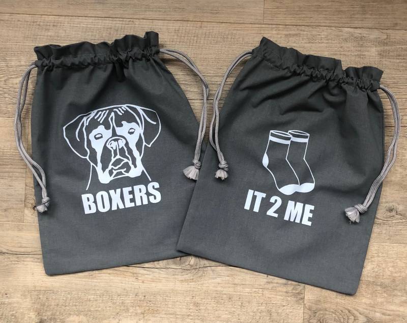 Herren Grau "Boxer's & Sock' Reisetaschen Set von LoveLadyPx