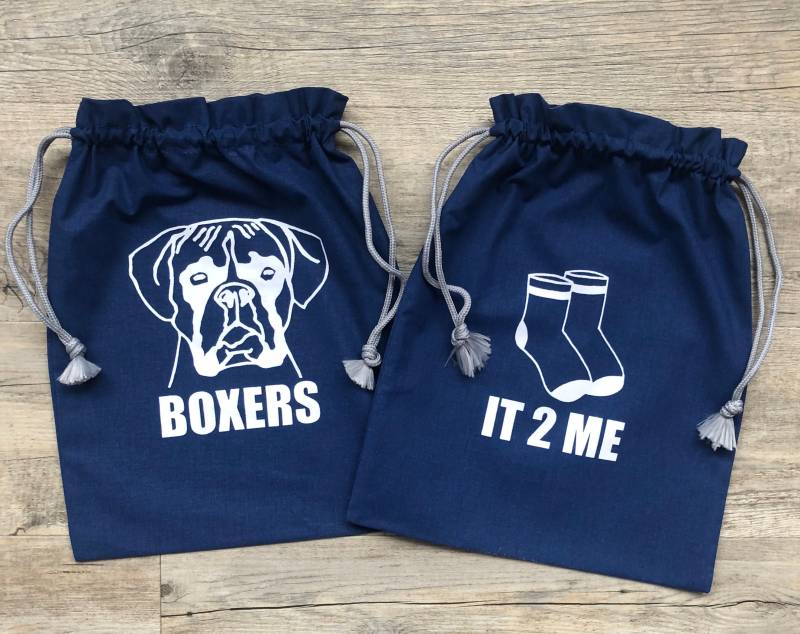 Neu Herren Blau Und Weiß "Boxer & Sock' Reisetasche Set von LoveLadyPx