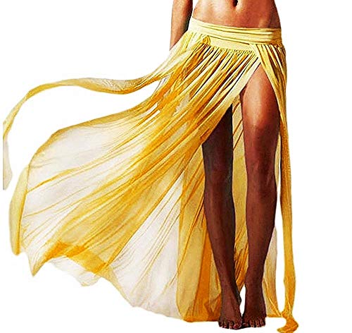 Damen Pareo Rock Badeanzug Cover Erwachsene Mädchen Lang Gelb Geschenk Weihnachten Geburtstag Minirock Kurzer Rock Strand Sommer von LoveLegis