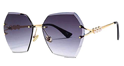 LoveLegis Damenbrille - sechseckig - vintage - polarisiert - farbig - Mädchen - schattiert - goldener Rahmen - graue Linse von LoveLegis