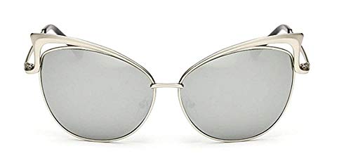 LoveLegis Damensonnenbrille - verspiegelt - silber - vintage - Katze mit - Katzenauge - Metall - silberfarben - UV 400 polarisiert - Weihnachts- und Geburtstagsgeschenkidee von LoveLegis