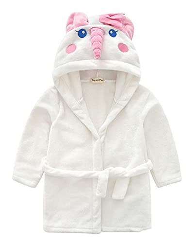 Lovelegis Bademantel - Bademantel - für Schlafzimmer - Nacht - Pyjama - Kinder - weiches Fleece - mit Kapuze - Einhorn - Weiß, Weiß, XL von LoveLegis