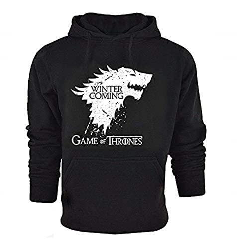 Lovelegis Game of Thrones Herren-Sweatshirt – Winter is Coming – House Stark – Farbe Schwarz – mit Taschen und Kapuze, Schwarz , L von LoveLegis