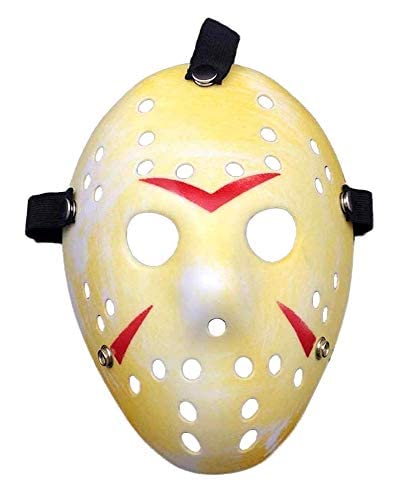 Lovelegis Jason Monster Maske - Karneval - Film Horror - Vorhees - Halloween - Torwart - Hockey - Geschenkidee, gelb, Einheitsgröße von LoveLegis