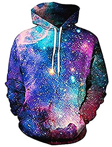 Lovelegis Sweatshirt für Herren Galaxy mit Kapuze, 3D, mit Taschen, Original-Geschenkidee, Mehrfarbig Small von LoveLegis