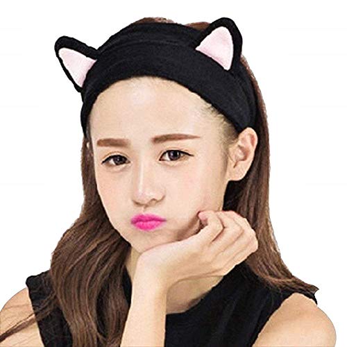 Stirnband Frau - Katze - Winter - warm - geeignet für Make-up - Gesicht waschen - schwarz - Weihnachten und Geburtstagsgeschenkidee von LoveLegis