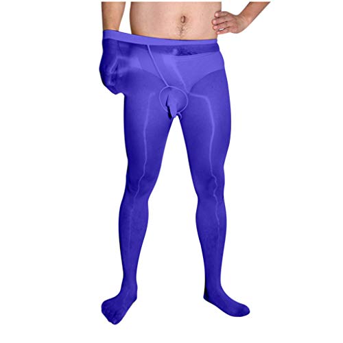 LoveLeiter Herrenstrumpfhose Männer lang Unterhose Unterwäsche Strumpfhose Herren Leggings Pants Hosen Transparent Nylon Strumpfhose Durchgehendem Body (Blau, Freie Größe) von LoveLeiter —Unterwäsche & BH