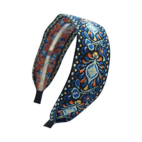 LoveLeiter Damen Haarband Headband Stoff Haarreif mit Schleife-Vintage Blumen Stickerei Stirnband Haarschmuck Stirnbänder Breit Frauen Haar Kopfband Einfache Süße Mädchen Haar von LoveLeiter