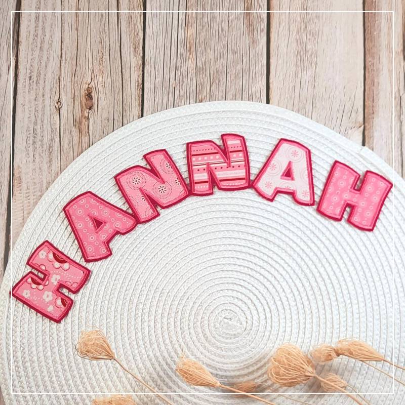 Ab 7, 10 Euro Name Aus Bügelbuchstaben Rosa, Ab 3 Buchstaben von LoveLettersST