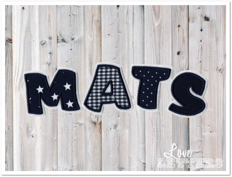 Ab 7, 10 Euro Name Zum Aufbügeln in Marine, Ab 3 Buchstaben von LoveLettersST