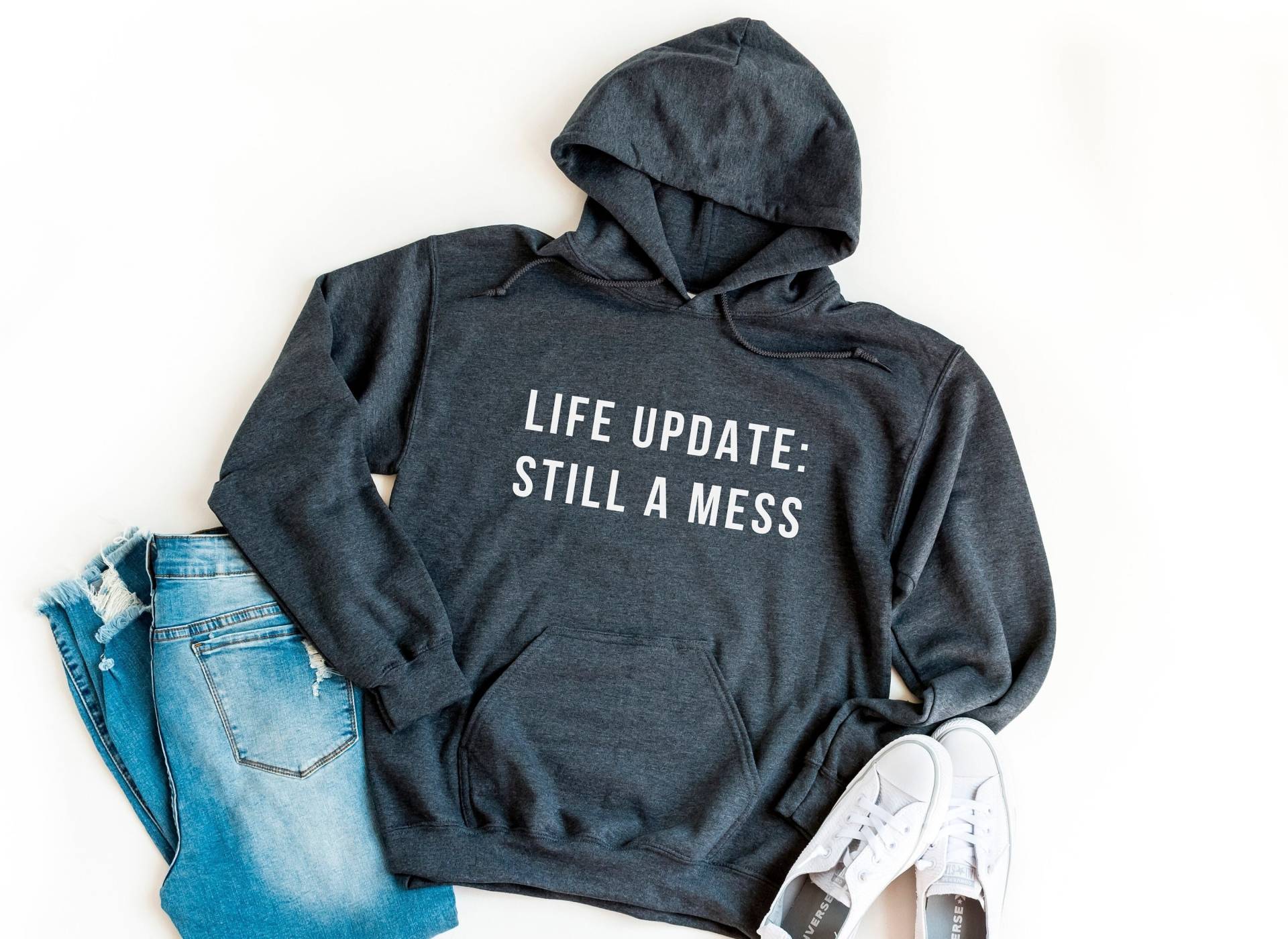 Das Leben Zu Aktualisieren Noch Ein Mess-Hoodies Für Damen Pullover Mit Kapuze Neuheit Geschenke Hoodies Lustiges Shirt Slogan Kapuzen-Sweatshirt von LoveMeLoveMyShirts