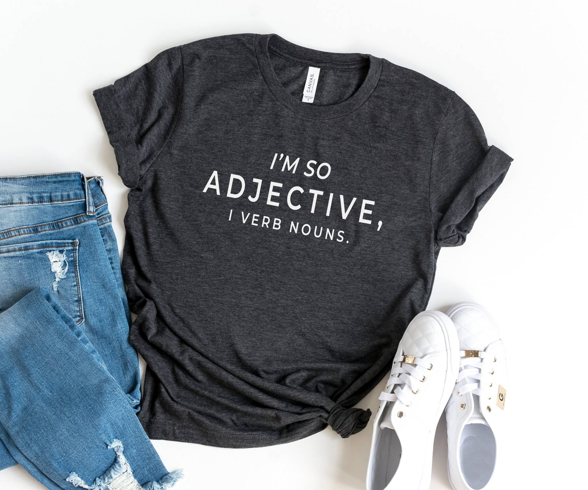 I'm So Adjektiv Ich Verb Substantive Lustige Grammar T-Shirts Für Frauen Shirt Mit Spruch Grafik-T-Shirt Frauen-T-Shirt Lehrer Geschenk Sie von LoveMeLoveMyShirts