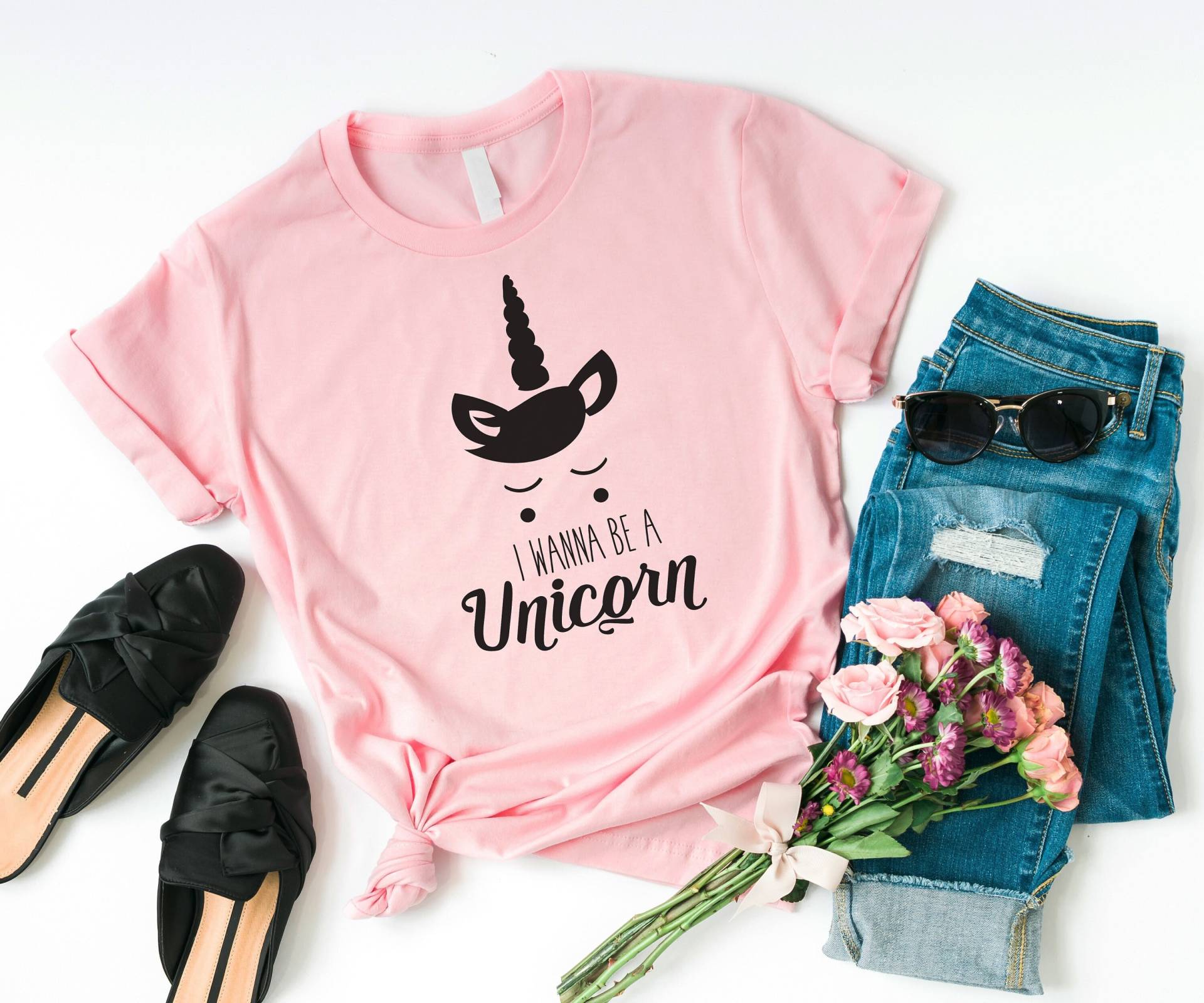 Ich Will Ein Einhorn Lustiges T-Shirt Frauen Grafik-T-Shirt Für Tshirt Teenager-Mädchen Kleidung Geschenk Töchter von LoveMeLoveMyShirts