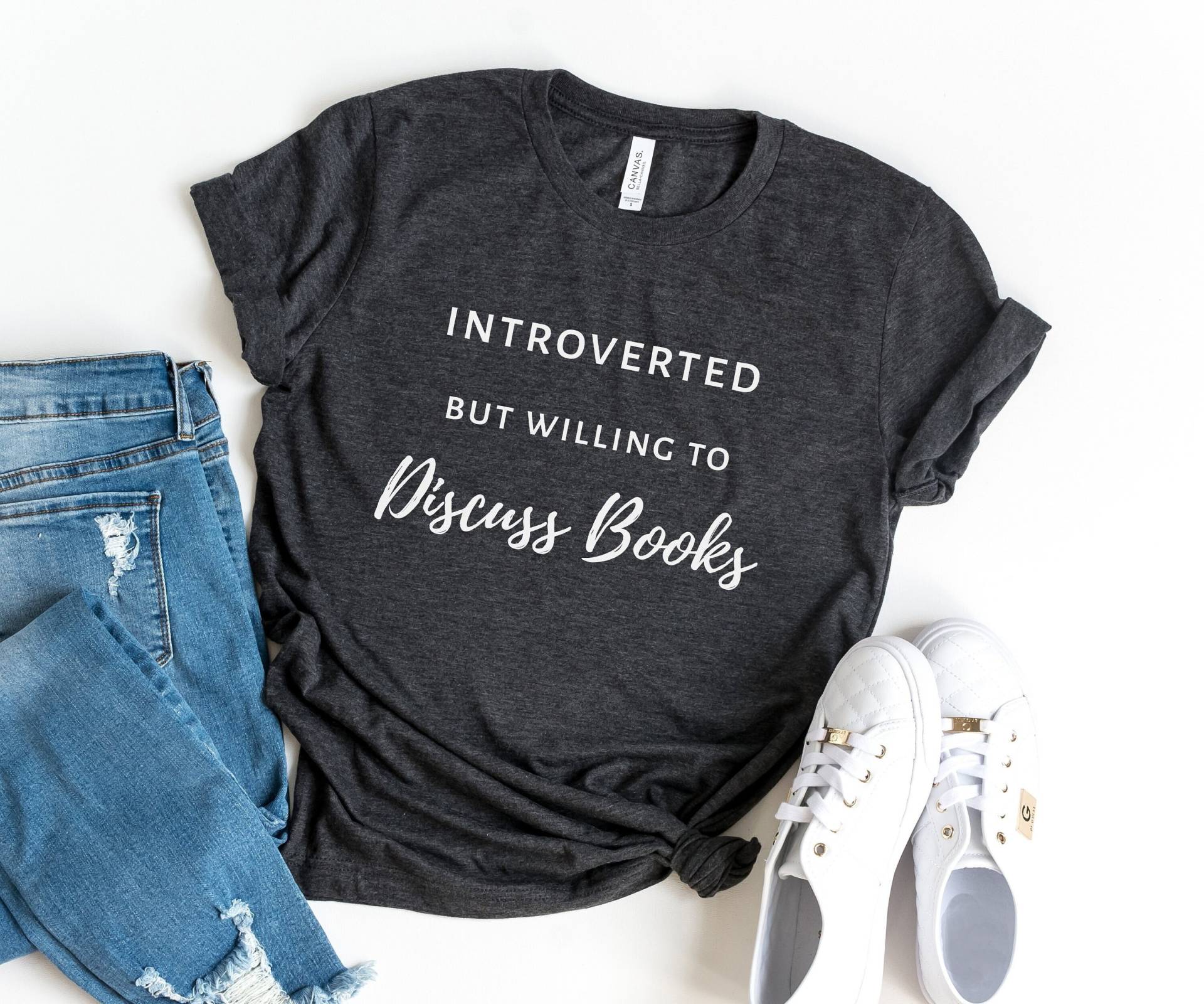 Introvertiert, Aber Bereit, Bücher Zu Besprechen Lustige T-Shirts Frauen Grafik-T-Shirts Für Teenager Lesehemd Geschenke Leser von LoveMeLoveMyShirts