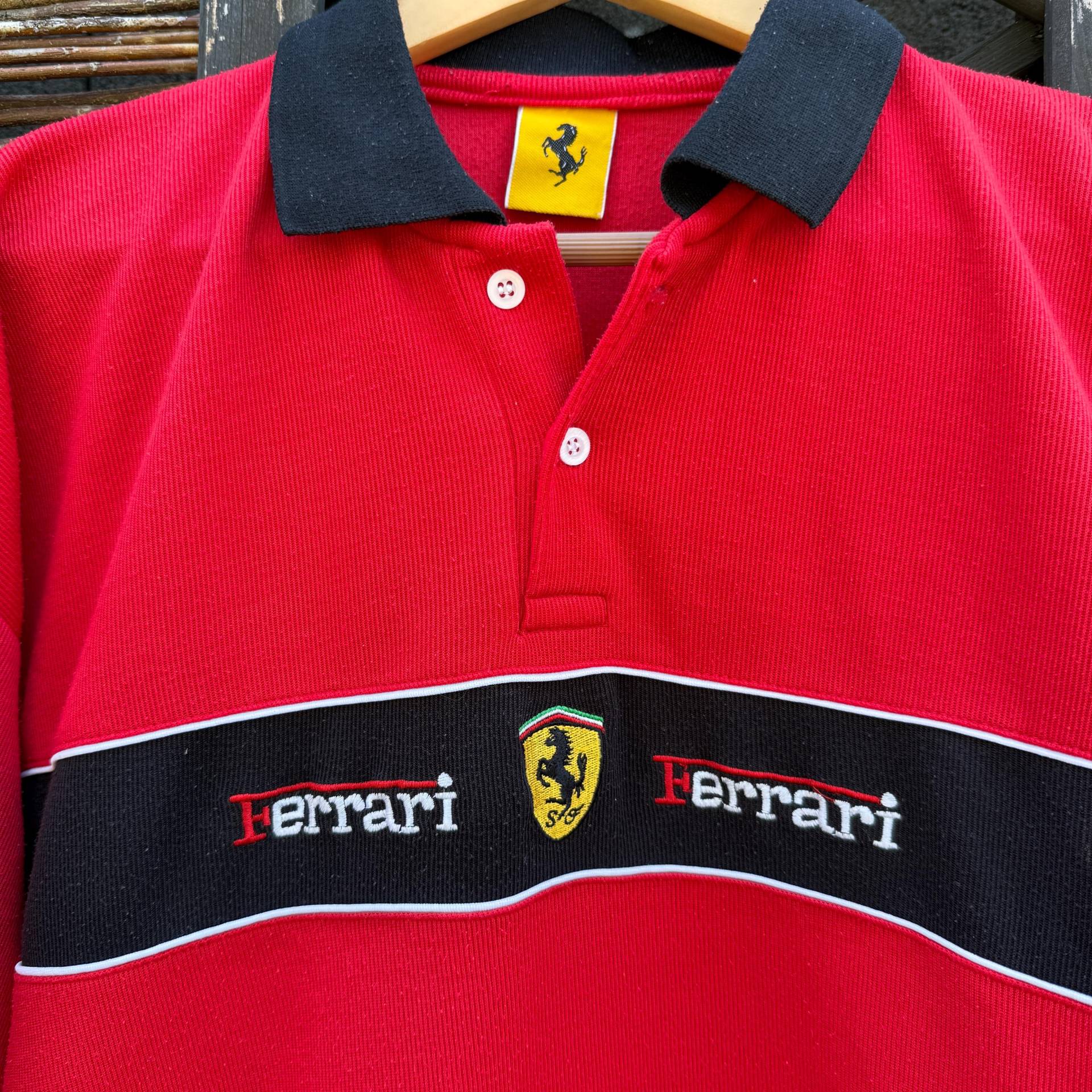 Vintage Ferrari Herren Poloshirt Xl - Michael Schumacher 1996 1990Er Jahre Motorsport Fashion von LovePlusVintage