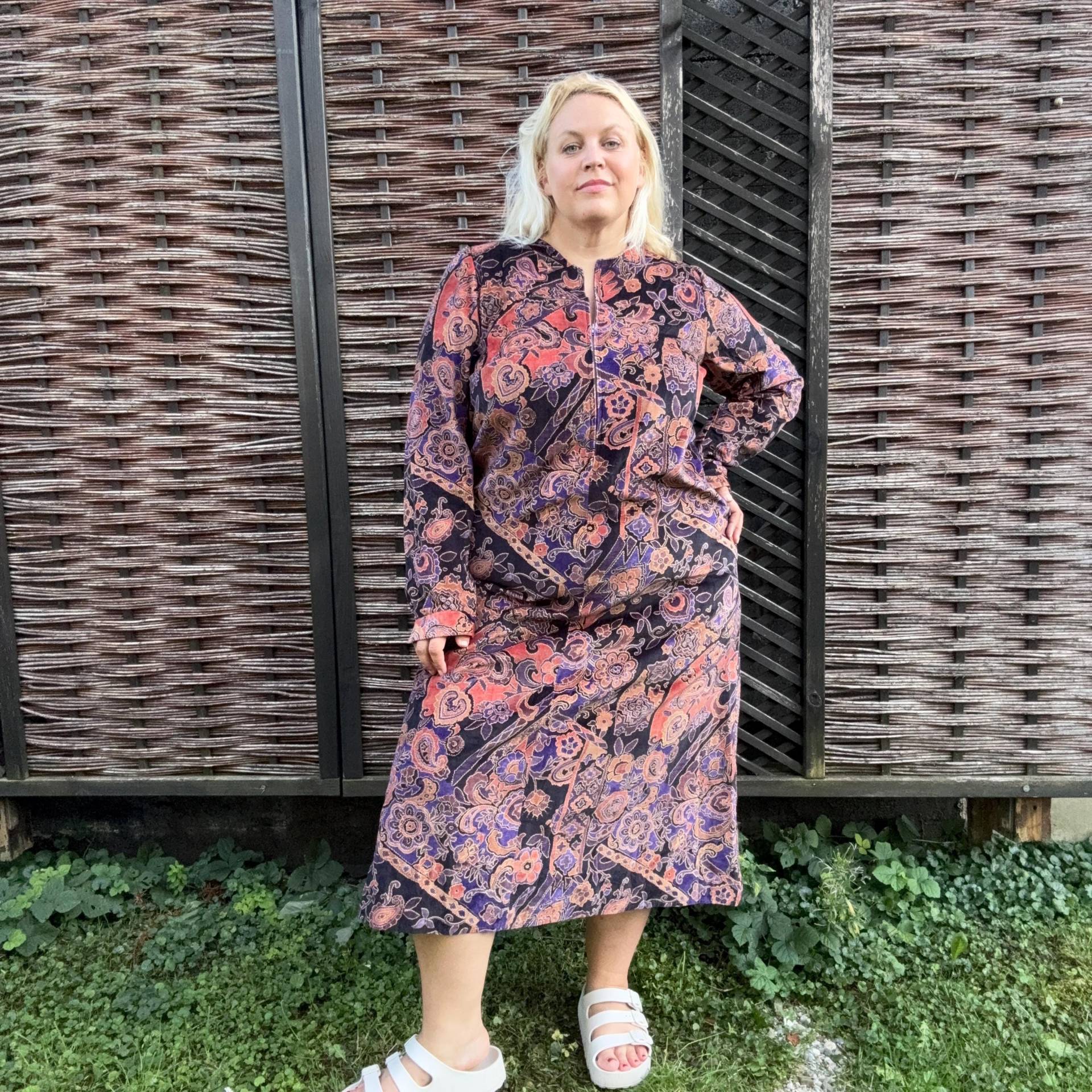 Vintage Winterkleid Eu 46 - Handgefertigtes Paisley Boho Hippie Kleid 70Er Jahre Stil von LovePlusVintage