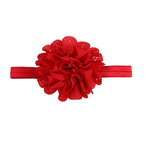 LovePlz Schöne Hohle Stoff Blume Baby Mädchen Stirnband Elastic Band Kopfbedeckung Dekor Geschenk Für Baby Mädchen Neugeborene Kleinkinder Kinder rot von LovePlz