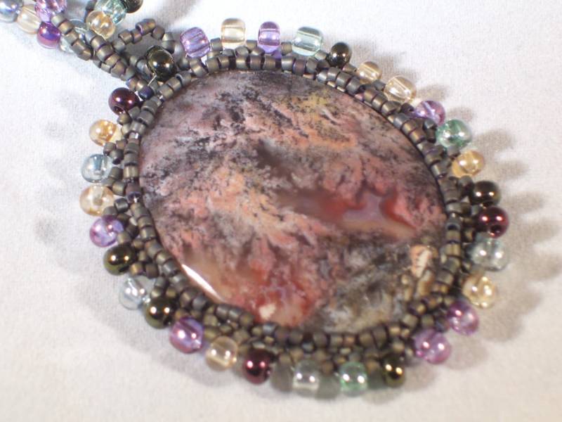 Achat Anhänger Mit Stickerei Setting Perlen Doppelstrang Halskette von LoveRocksLapidary